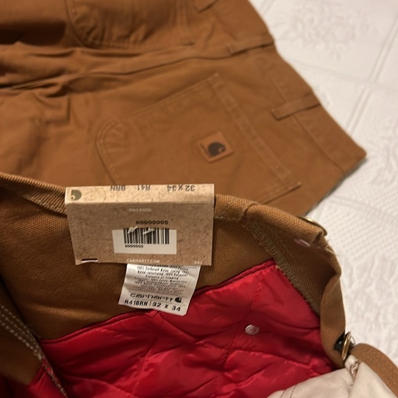 Carhartt Men's Quilt Lined Zip To Thigh Bib Overall, plus Jeans, both 32 X 34 - Picture 10 of 12